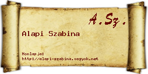 Alapi Szabina névjegykártya
