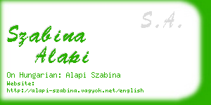 szabina alapi business card